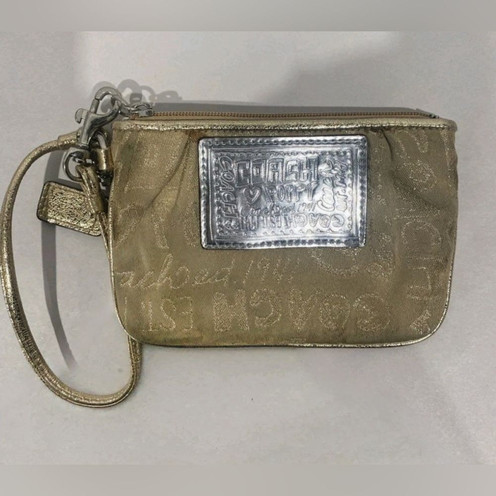 Coach Poppy Gold and Silver W/tag